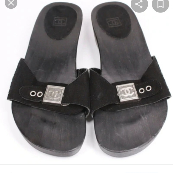 Chanel Black Slides size 37 - Picture 1 of 15